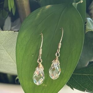 NWOT sterling silver 925 stamped CZ drop earring